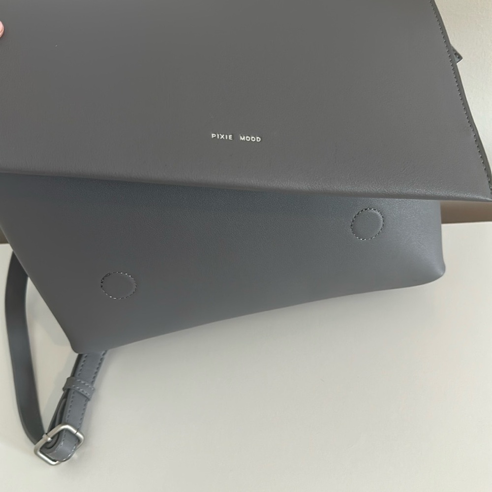 Pixie Mood Gray Leather Handbag/Backpack Bag - image 7